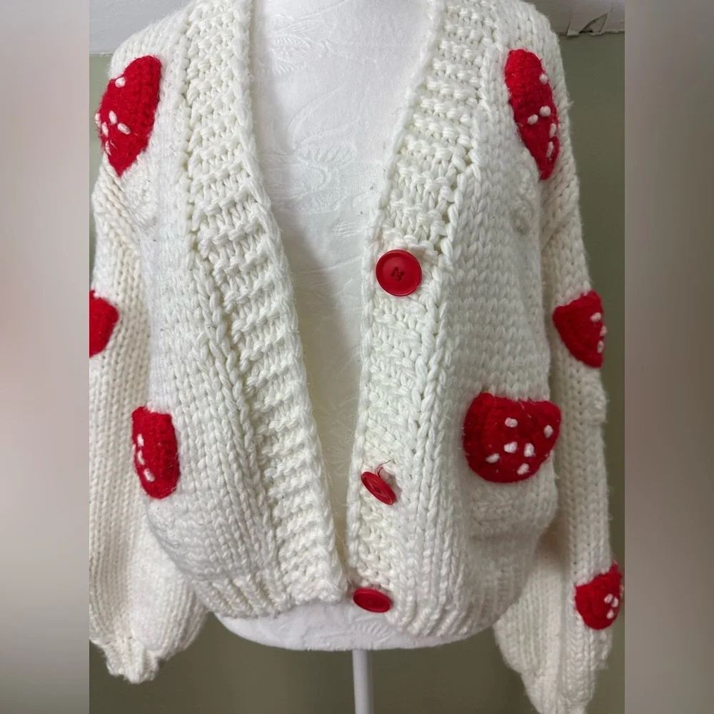 Love + Harmony Chunky Knit Mushroom Cardigan Sweater